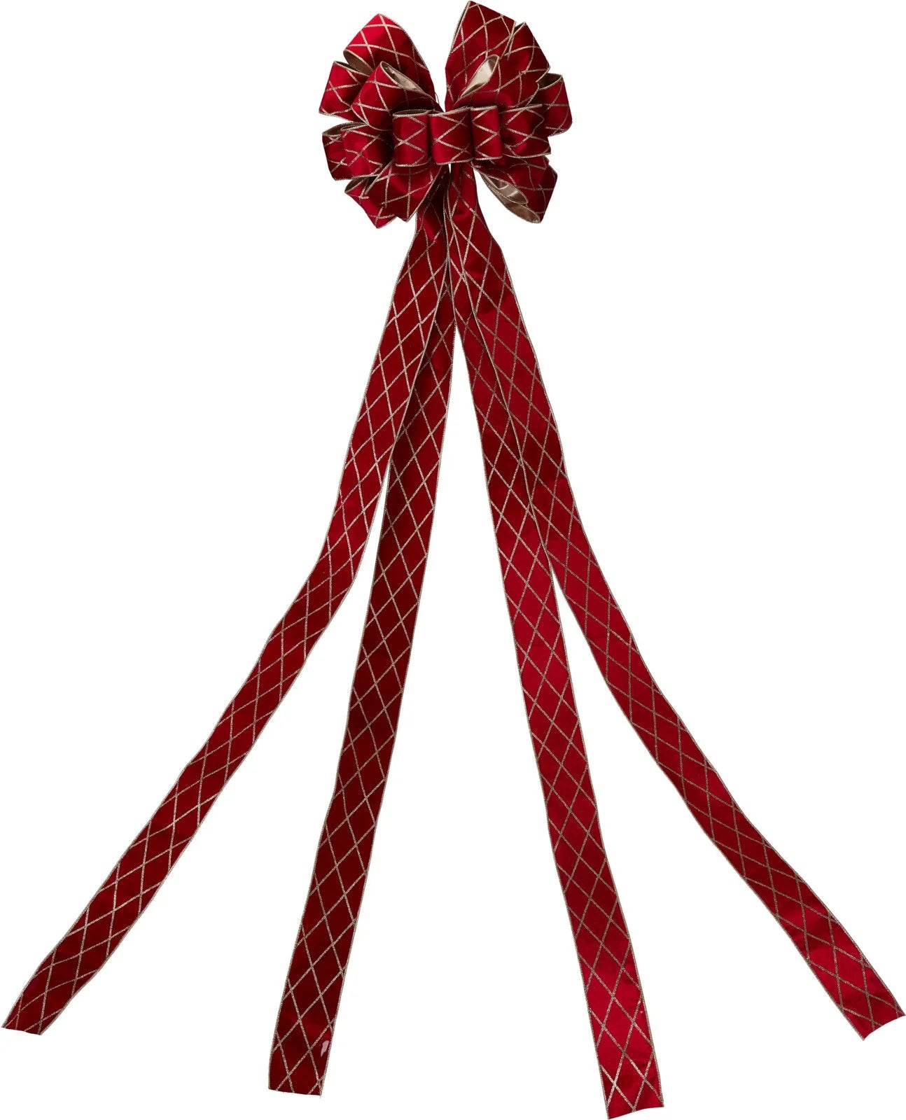 Kerst piek strik 130x33cm - rood ruit