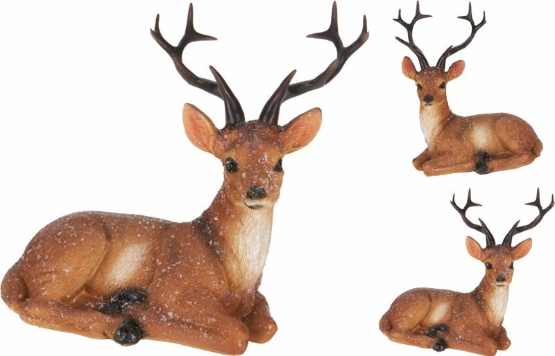 Kerstdeco hert - ass. (prijs per stuk)