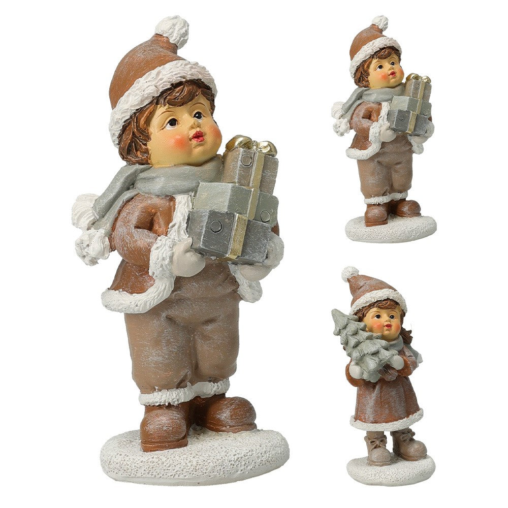 Kerstdeco kinderen staand 125mm - ass. (prijs per stuk)