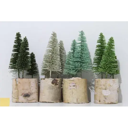 Kerstdeco kerstboom 15cm - ass. (prijs per stuk)