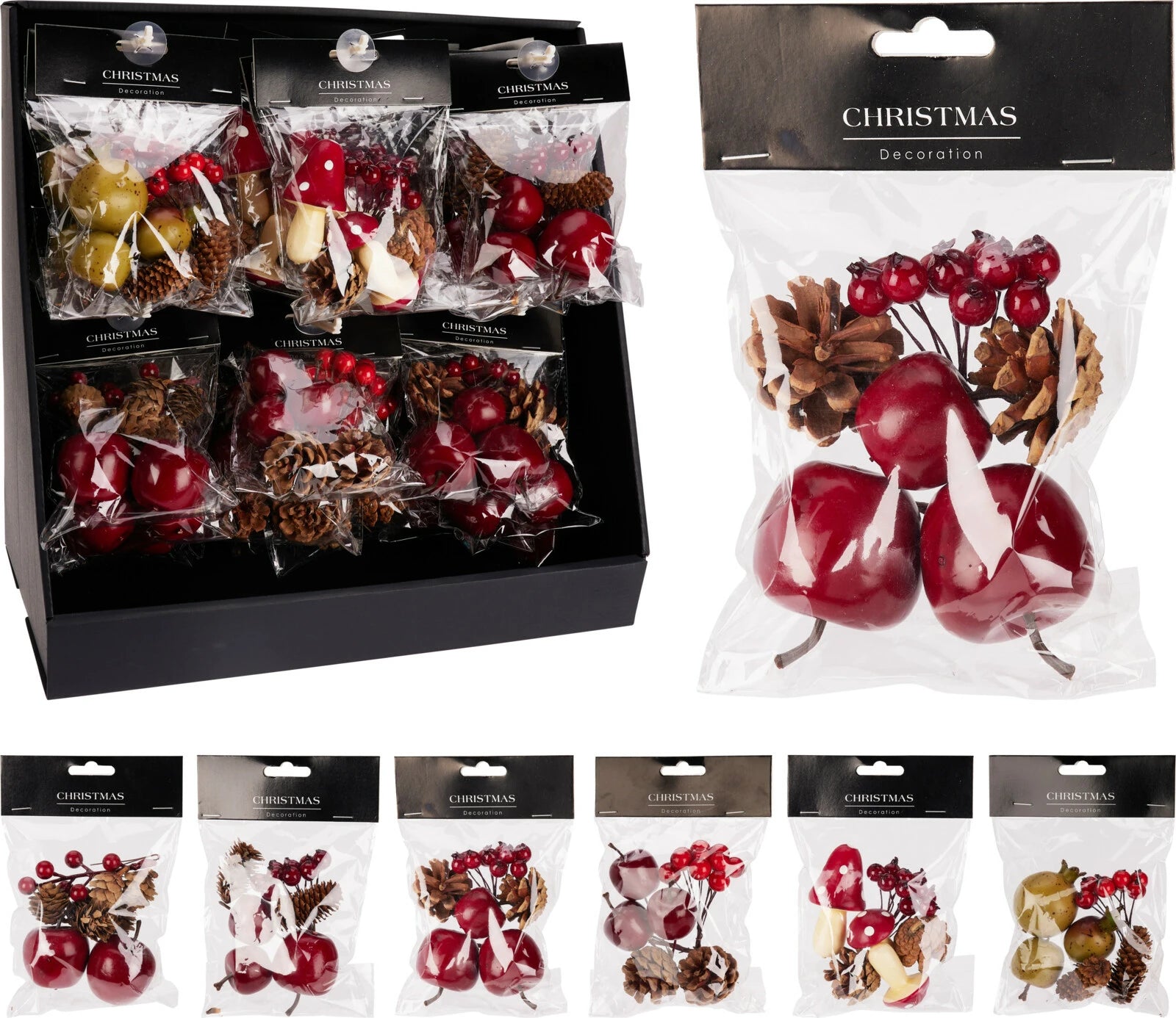 Kerstdeco herfst set - ass. (prijs per verpakk)