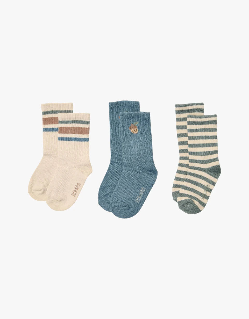 LITTLE DUTCH Jongens sokken 3st - multi -  20/22