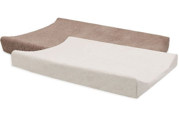 JOLLEIN Aankleedkussenhoes badstof 50x70cm - milky coffee/ivory - 2 pack