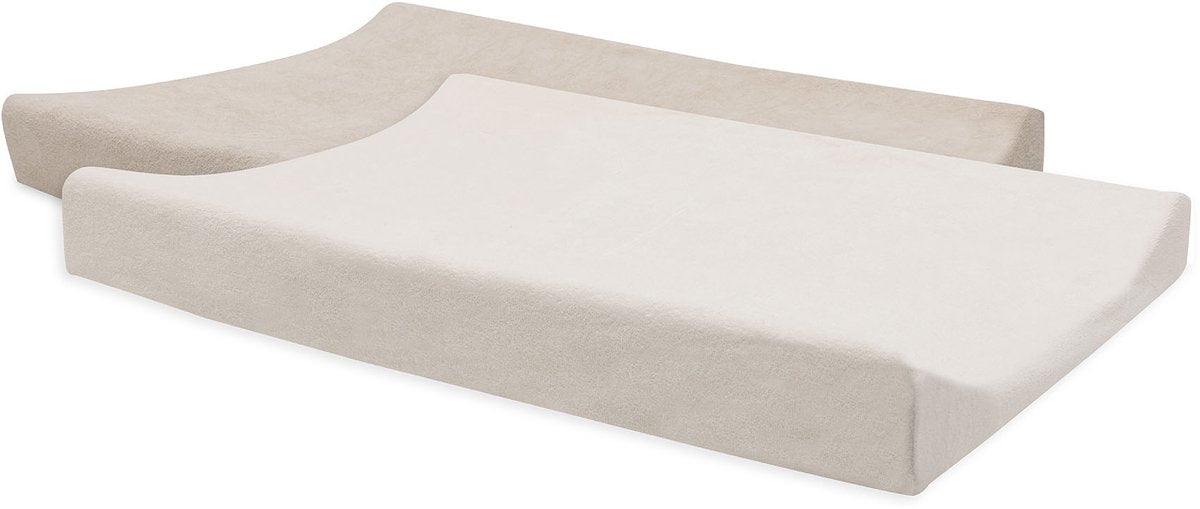 JOLLEIN Aankleedkussenhoes badstof 50x70cm - oatmeal/sand - 2pack