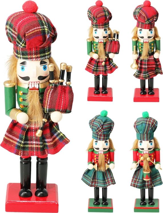 Kerst notenkraker schots 25cm - ass. (prijs per stuk)