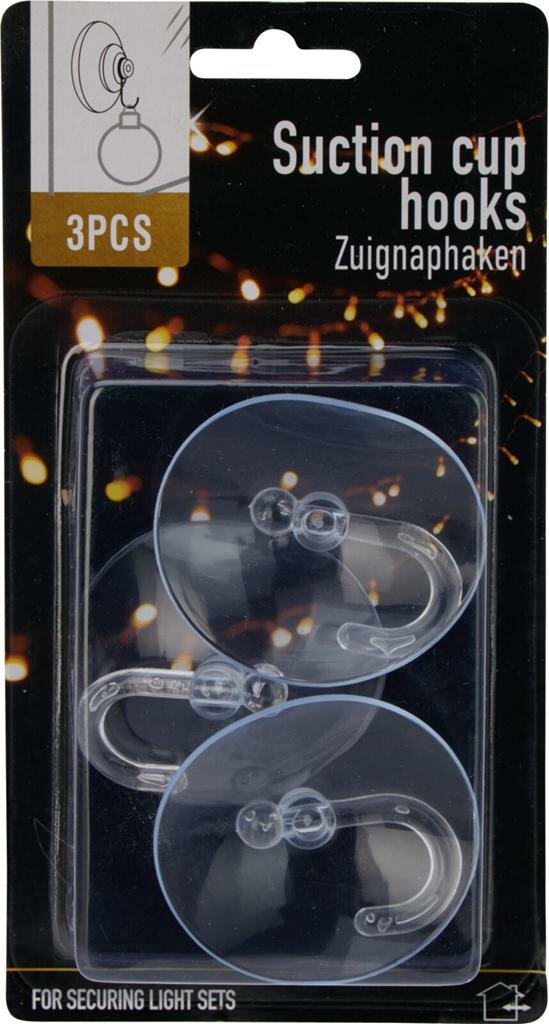 Kerst bevestigingsset zuignap 3st.