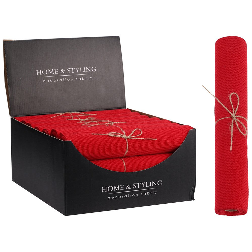 Kerst decostof 28x200cm - rood