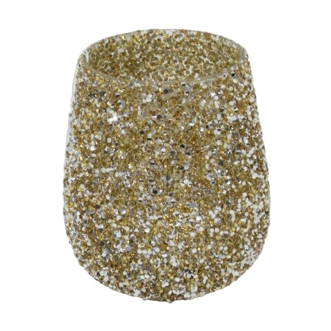 Theelichthouder beaded 135cm - goud