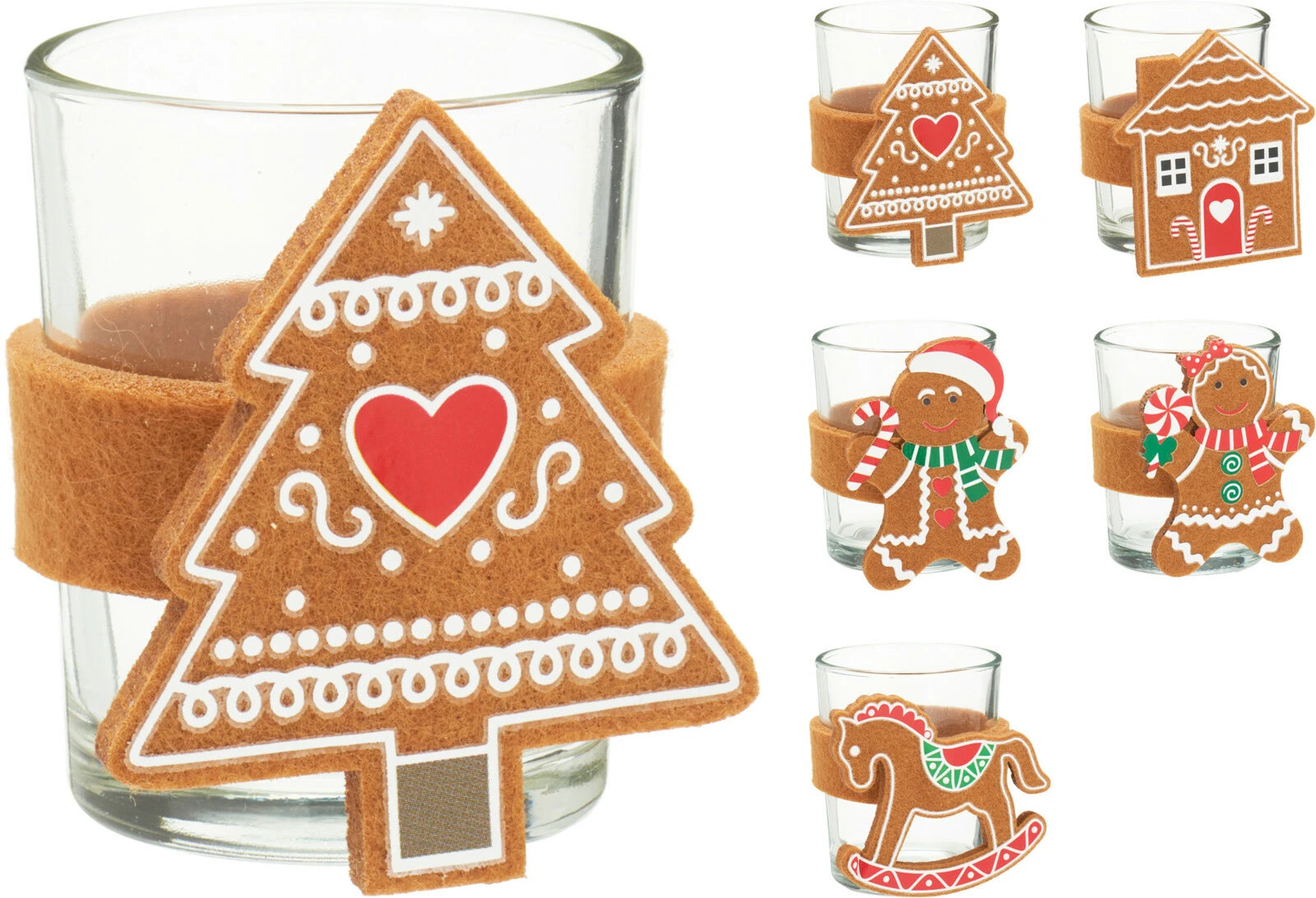 Kerst theelichthouder koekje 7cm - ass. (prijs per stuk)