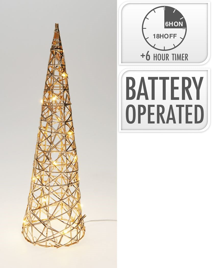 Kerstverlichting piramide LED 40cm - champagne