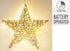 Kerstverlichting ster LED 40cm - champagne/goud