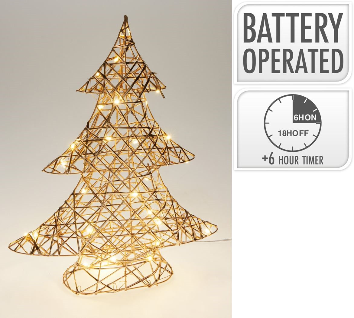 Kerstverlichting kerstboom LED 40cm - champagne