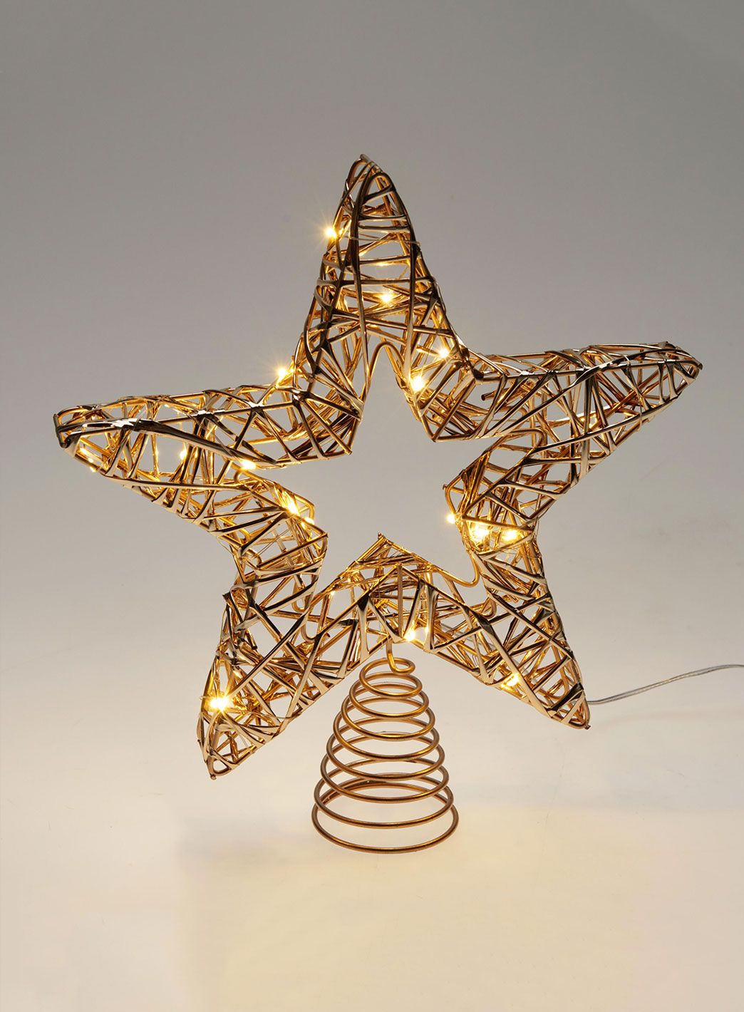 Kerst piek LED 28cm - champagne/goud