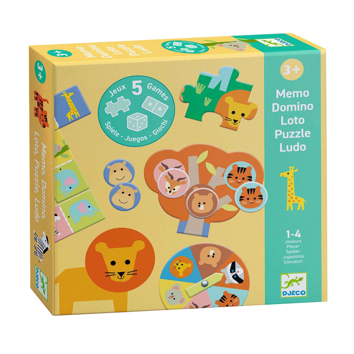 DJECO Wilde dieren - 5 spellen in 1