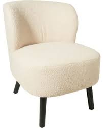 Fauteuil boucle - taupe - zwarte poten