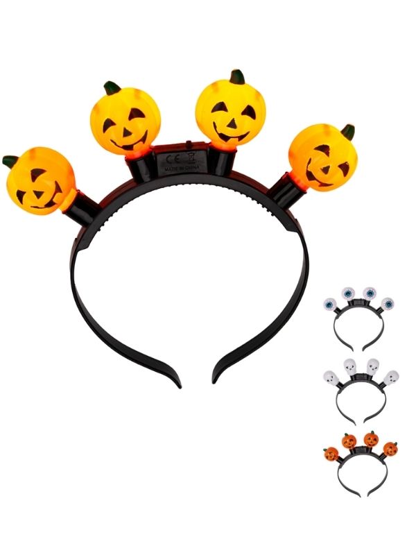 Halloween diadeem met licht - ass.   (prijs per stuk)