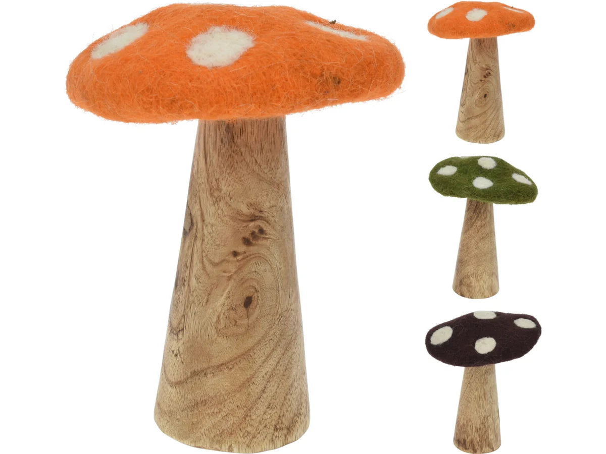 Paddenstoel decoratie - 18x14cm - ass.   (prijs per stuk)