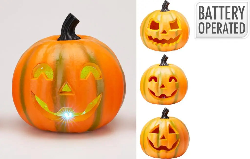 Halloween spook pompoen met LED - 20cm