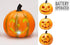 Halloween spook pompoen met LED - 20cm