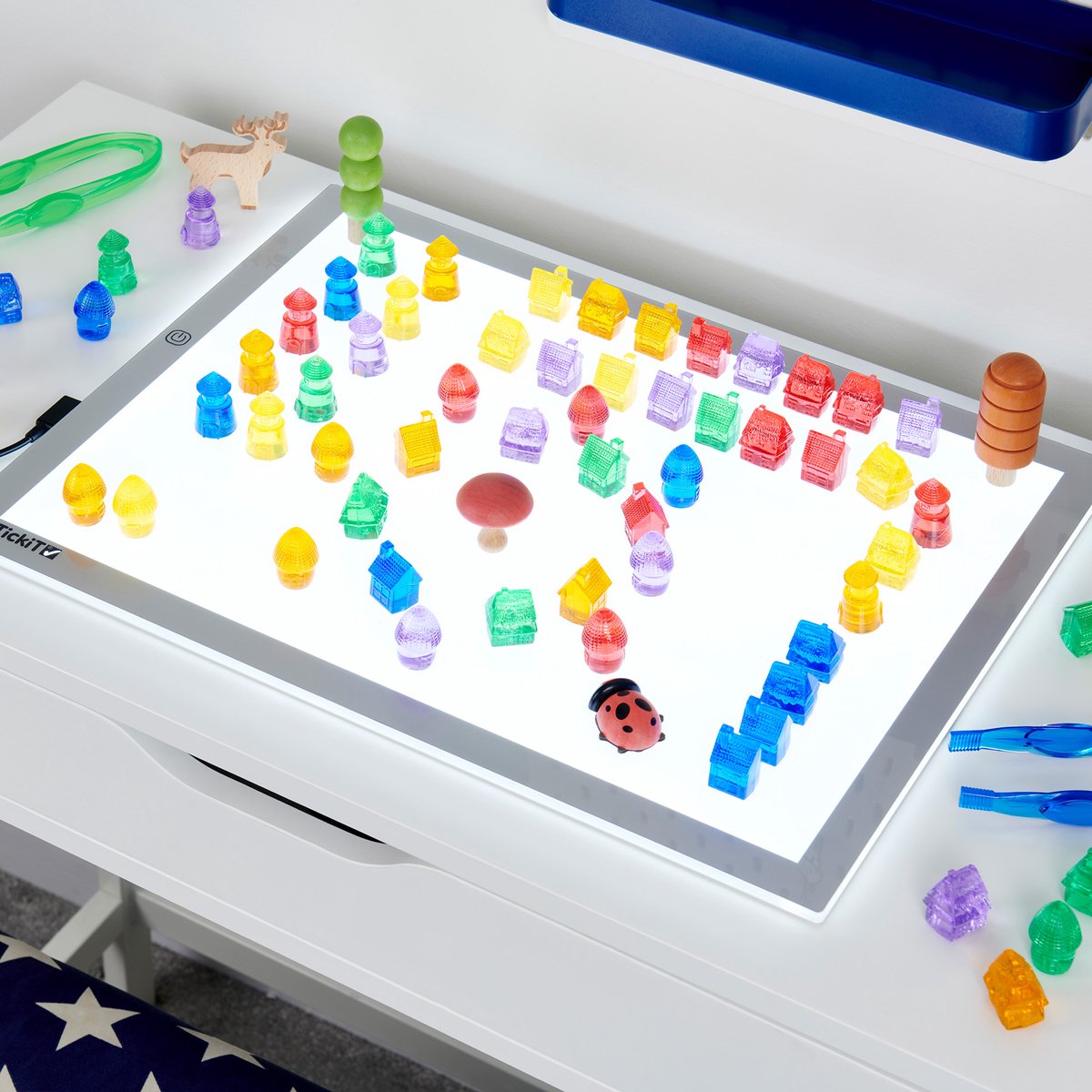 TICKIT Doorschijnende kleurrijke huizen - Pk72