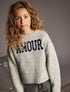 CREAMIE G Pullover knit - l. grey mel.- 122/128