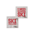 Kerst servetten Skiing Tekst - rood/wit - ass. (prijs per stuk)