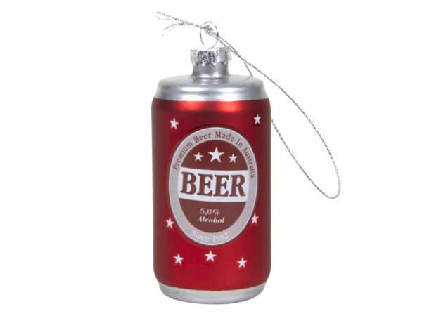 Glazen kerstbal figuur beer (bier) 9,3cm