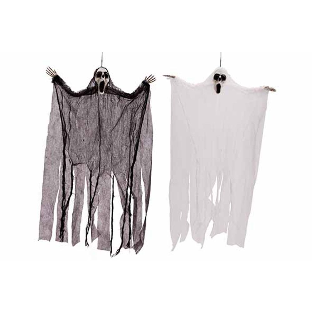 Skelet hangend - 46x60cm - zwart/ wit ass.  (prijs per stuk)