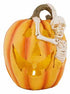 Pompoen met skelet - 13x16cm - oranje