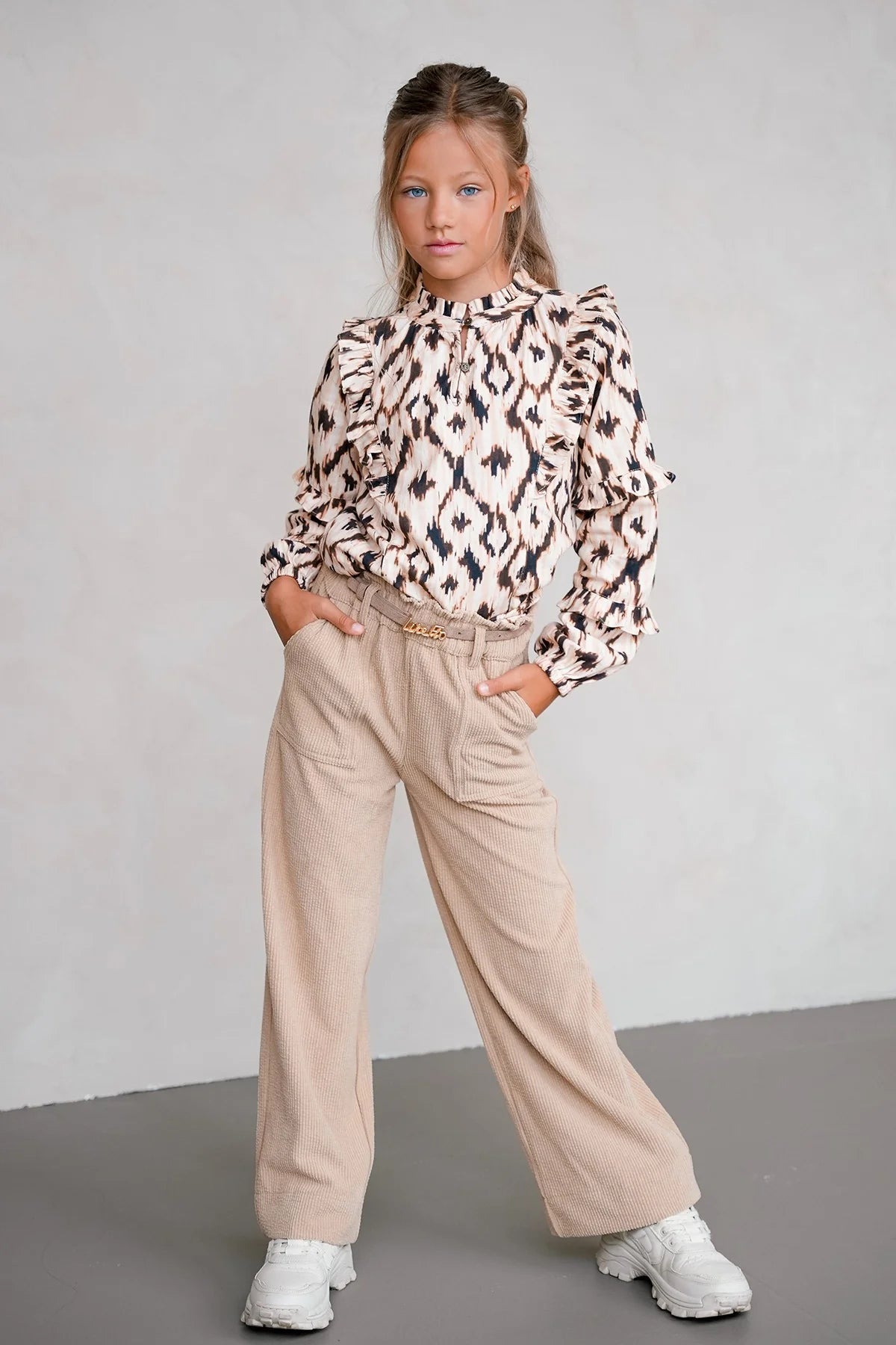 FLO G Finn broek wijd corduroy - kit - 128