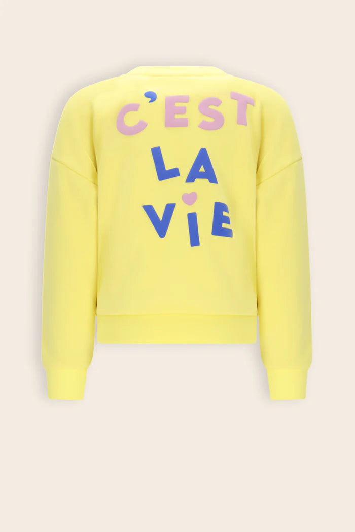NONO G Konono sweater furry "C'est la vie"- light lemon - 110