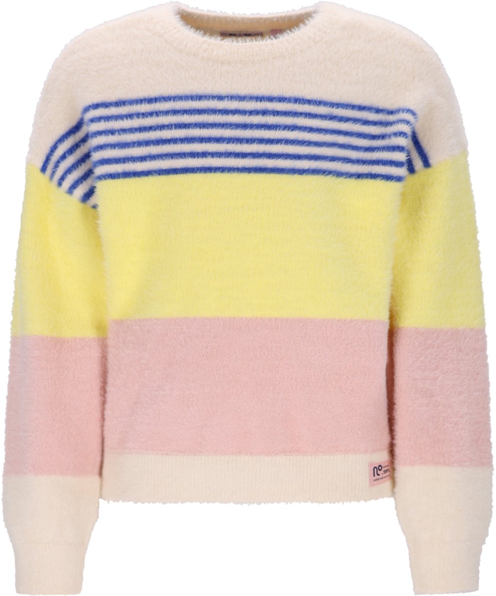 NONO G Kendra sweater fluffy striped - pearled ivory - 146/152