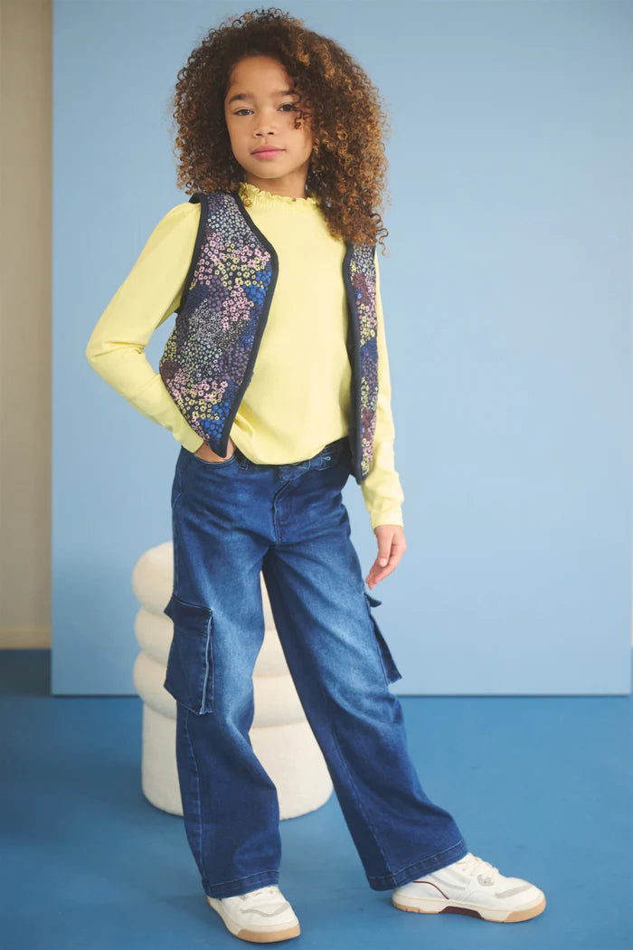 NONO G Saar cargo broek - nautical blue denim - 134/140