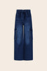 NONO G Saar cargo broek - nautical blue denim - 134/140