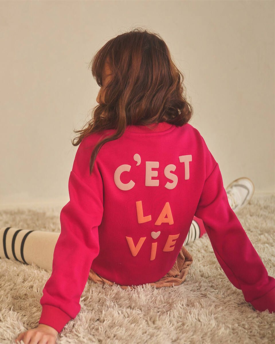 NONO G Konono sweater "C'est la vie"- cerise pink - 104