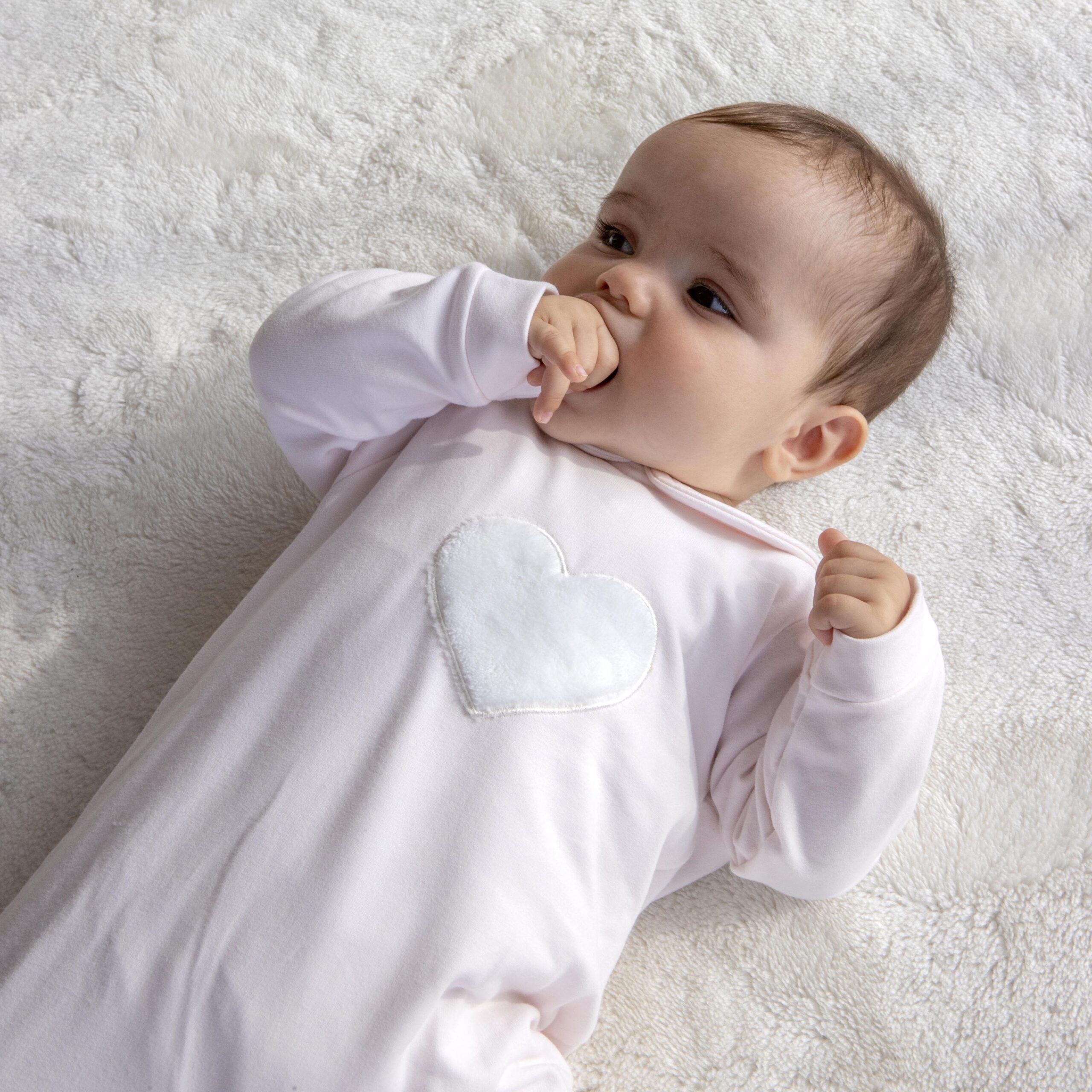 LIVING NATURE Babypakje Astrid roze teddy hart - 1m