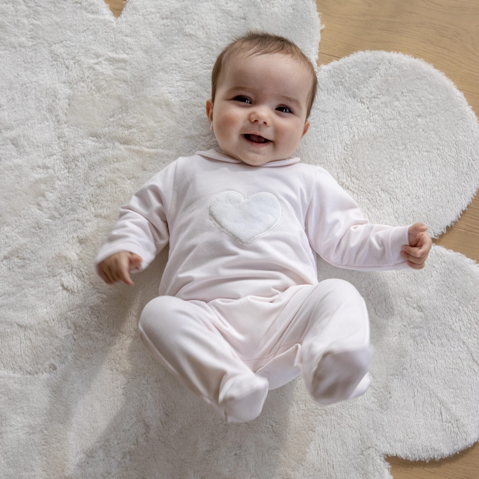 LIVING NATURE Babypakje Astrid roze teddy hart - 1m