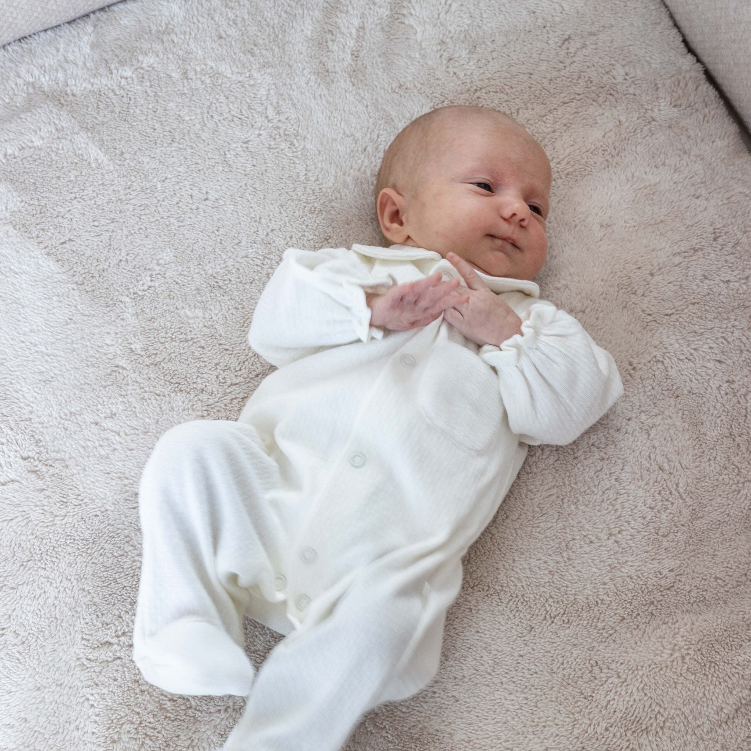 LIVING NATURE Babypakje Carole in coline met bont accent - 3m