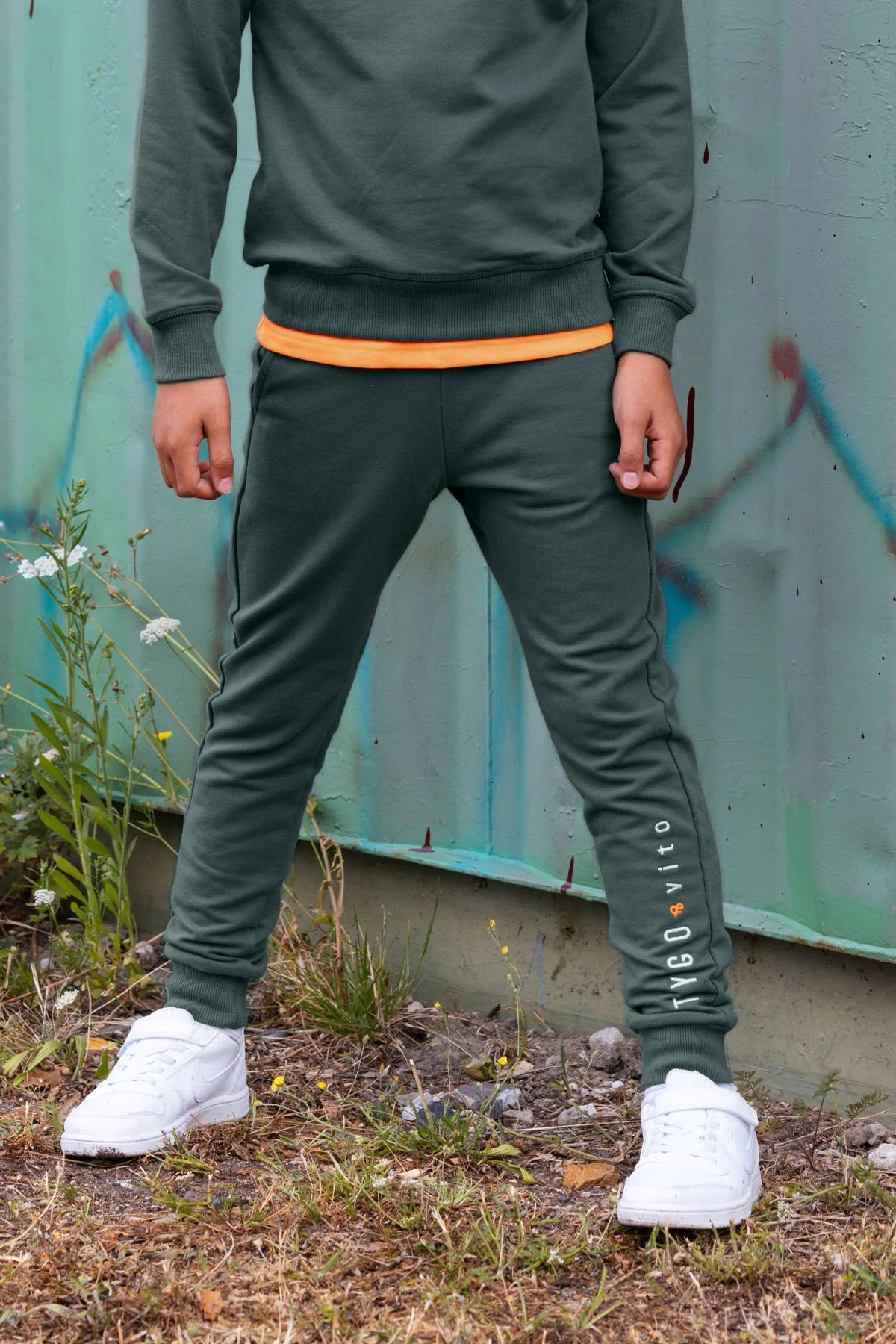 TYGO&VITO B TV jogpants embroid.- storm green - 110/116