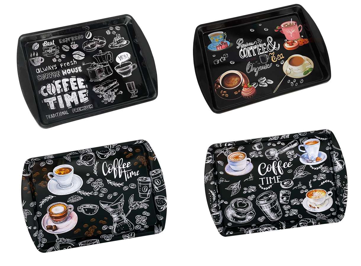 MAXIME HOME Koffie dienblad - 20x14cm - ass. dessin (prijs per stuk)