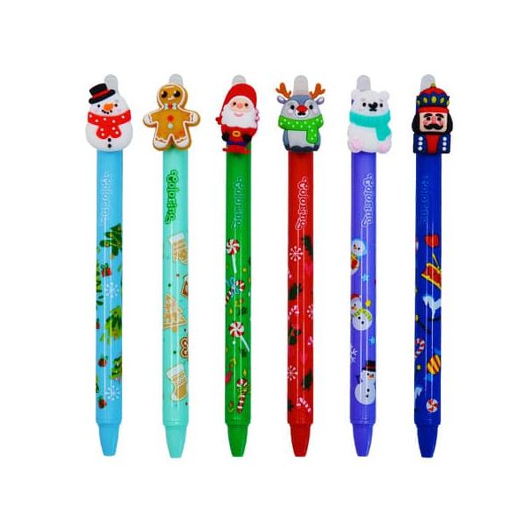 CHRISTMAS Erasable pen - ass.  (prijs per stuk)