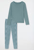 SCHIESSER Dames pyjama lang - ginkgo mineraal - M