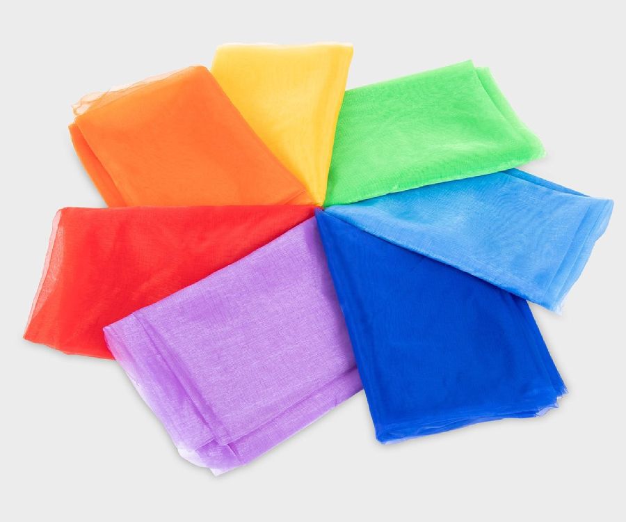 TICKIT Regenboog organza stof