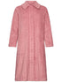 PASTUNETTE Dames morning gown full button (110 cm)- dark pink - XL