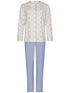 PASTUNETTE Dames pyjama full button - blue - 48
