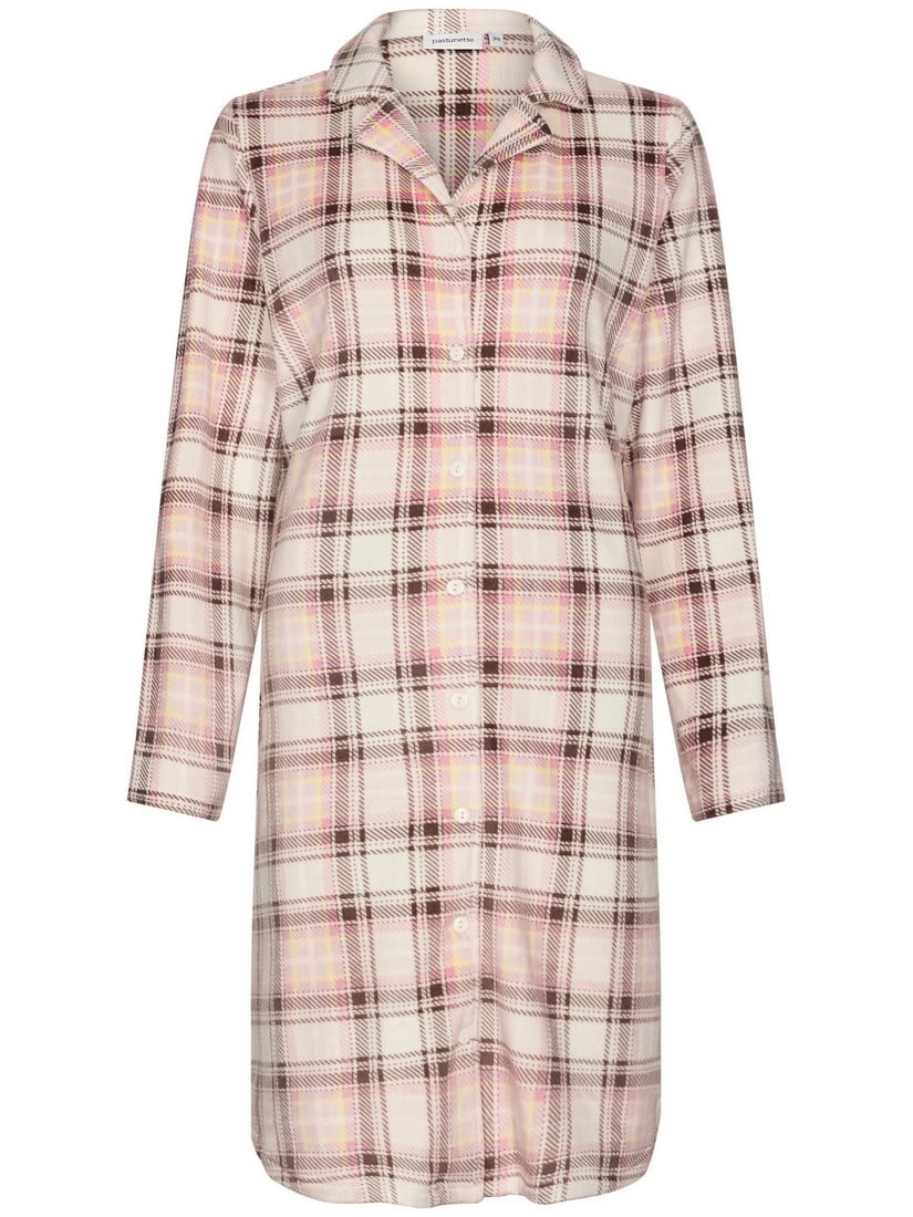 PASTUNETTE Dames nightdress full button (95 cm)- light brown - 46