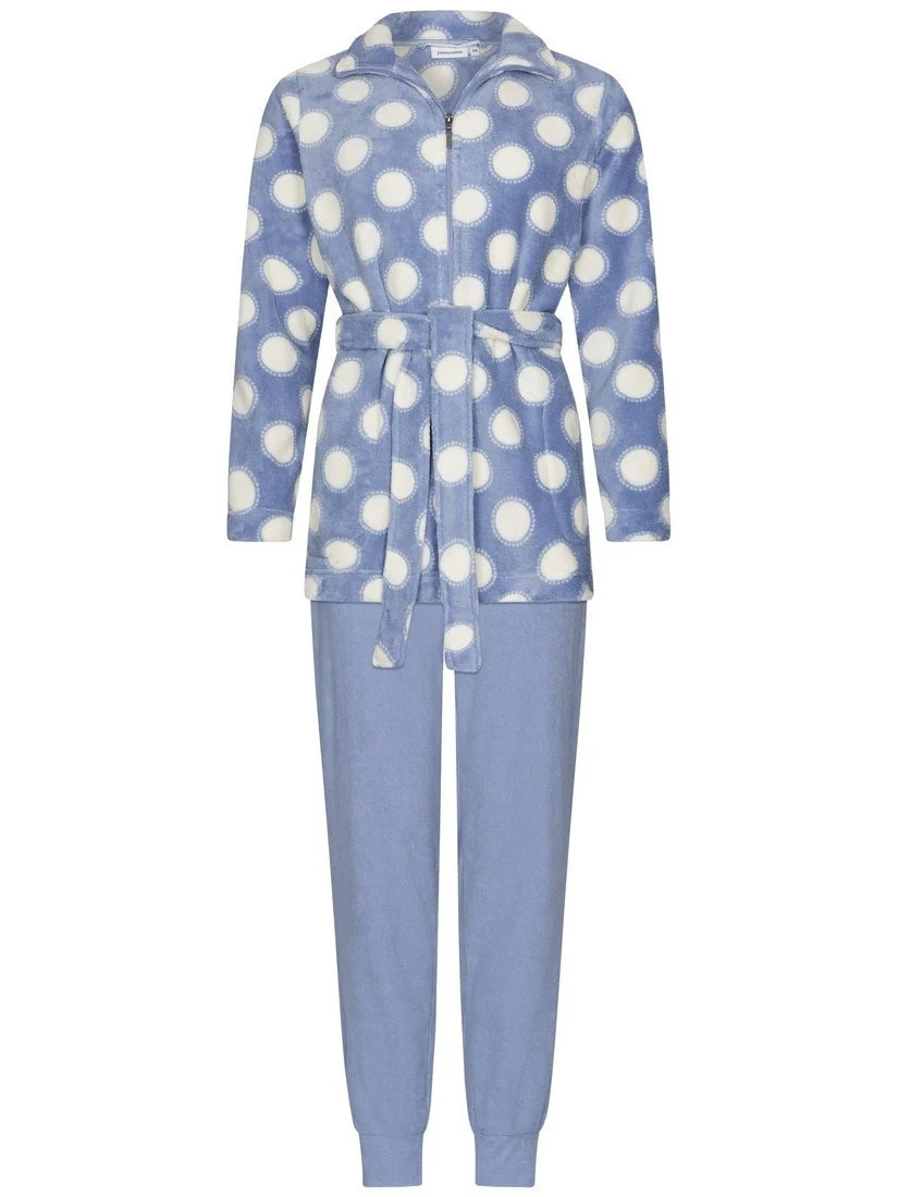 PASTUNETTE Dames homesuit full zipper - blue - 44