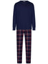 PASTUNETTE Heren pyjama checked trousers - dark blue - M