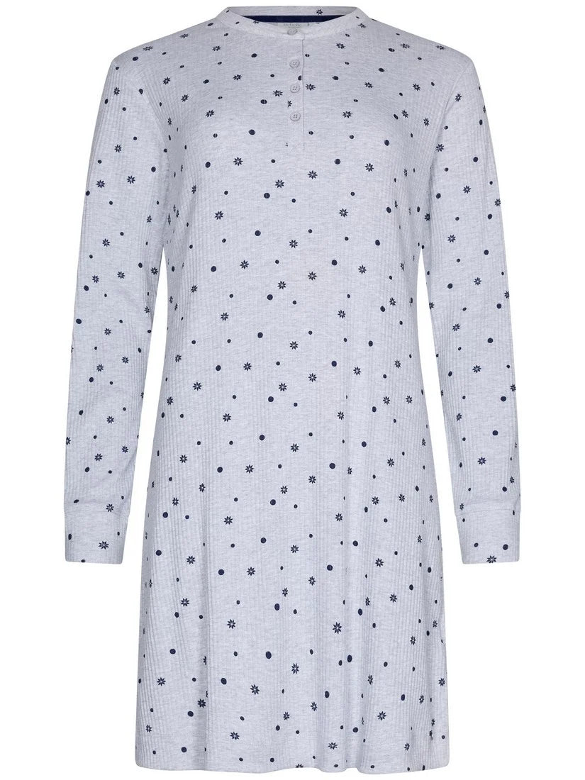 REBELLE Dames nightdress with buttons (95 cm)- light grey - 38