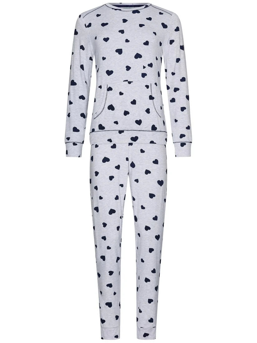 REBELLE Dames pyjama heart - light grey - 36
